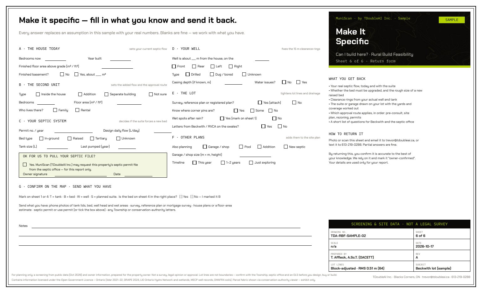 Sheet 6 of 6, Make It Specific